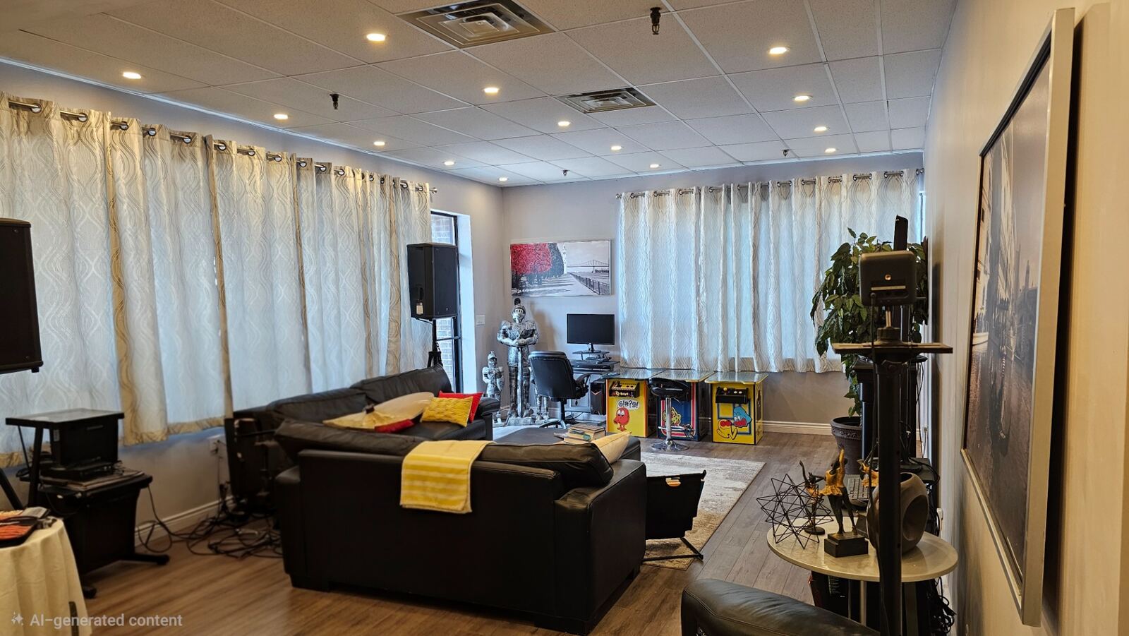 Private office and consultation room finished with modern flooring, pot lights and upgraded trim